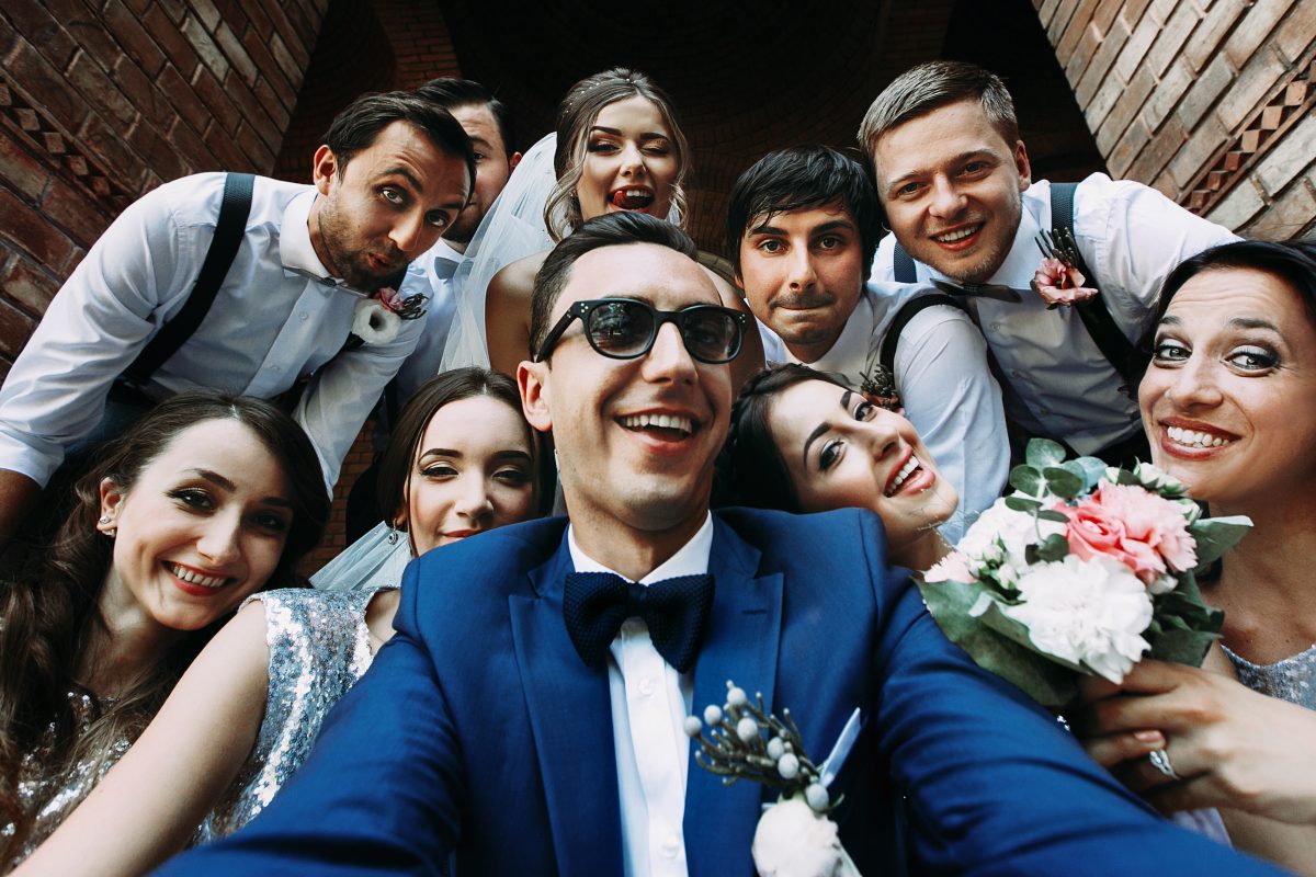 Group taking a selfie