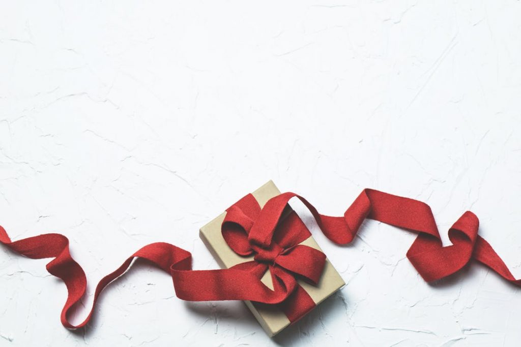 present with red ribbon